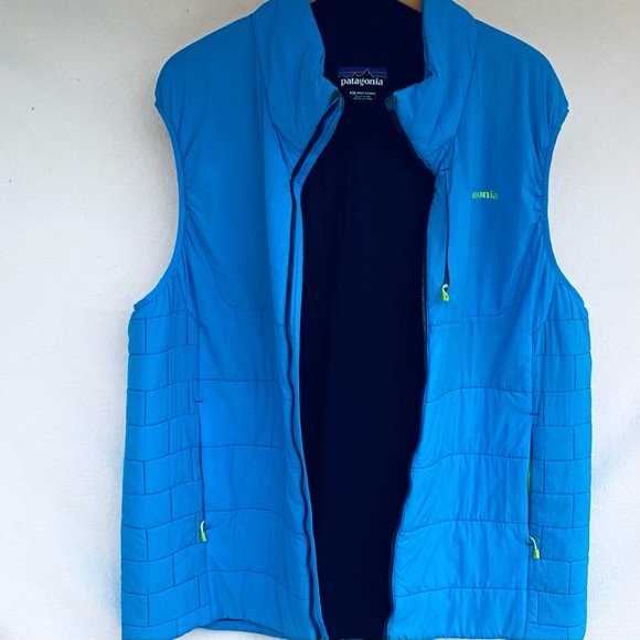 PATAGONIA MENS XXL NANO-AIR VEST LIGHT BLUE/YELLOW - Picture 16 of 16